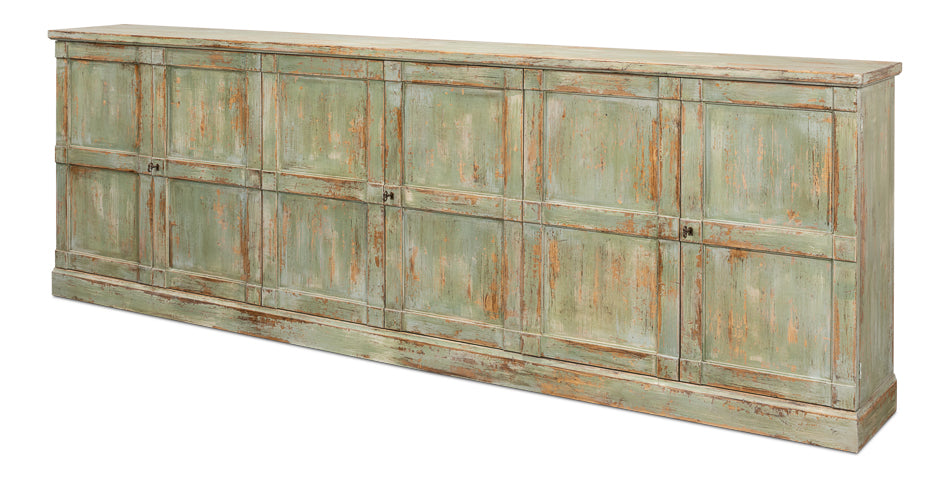 Luciana 6 Wood Door Buffet, 112", Italian Sage - Chapin Furniture