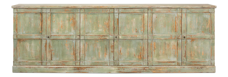 Luciana 6 Wood Door Buffet, 112", Italian Sage - Chapin Furniture