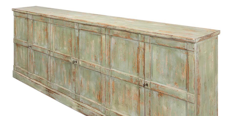 Luciana 6 Wood Door Buffet, 112", Italian Sage - Chapin Furniture