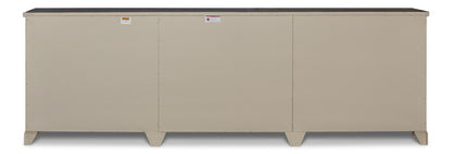 Luciana 6 Wood Door Buffet, 112", Washed Gray Base, Stone Grey Top - Chapin Furniture