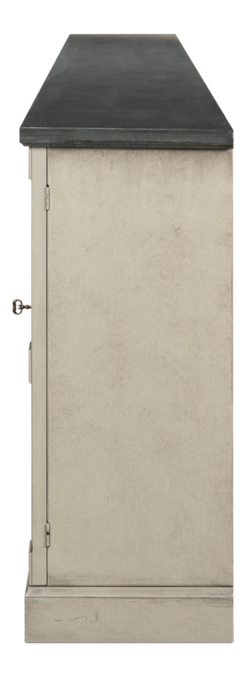 Luciana 6 Wood Door Buffet, 112", Washed Gray Base, Stone Grey Top - Chapin Furniture