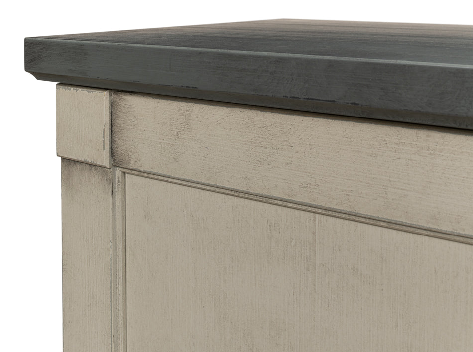 Luciana 6 Wood Door Buffet, 112", Washed Gray Base, Stone Grey Top - Chapin Furniture