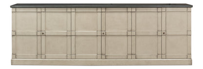 Luciana 6 Wood Door Buffet, 112", Washed Gray Base, Stone Grey Top - Chapin Furniture