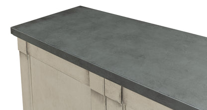 Luciana 6 Wood Door Buffet, 112", Washed Gray Base, Stone Grey Top - Chapin Furniture