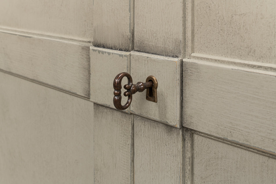 Luciana 6 Wood Door Buffet, 112", Washed Gray Base, Stone Grey Top - Chapin Furniture