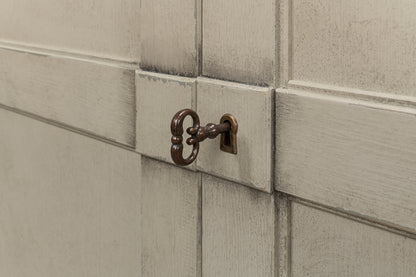 Luciana 6 Wood Door Buffet, 112", Washed Gray Base, Stone Grey Top - Chapin Furniture