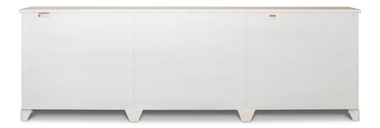 Luciana 6 Wood Door Buffet, 112", Stucco White Base, Grey Top - Chapin Furniture