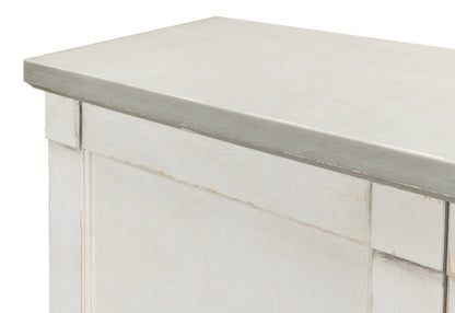 Luciana 6 Wood Door Buffet, 112", Stucco White Base, Grey Top - Chapin Furniture