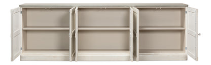 Luciana 6 Wood Door Buffet, 112", Stucco White Base, Grey Top - Chapin Furniture