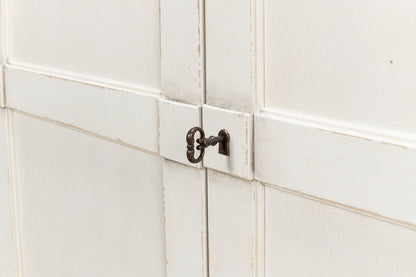 Luciana 6 Wood Door Buffet, 112", White/White Base, Gray Quartz Top - Chapin Furniture