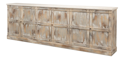 Luciana 6 Wood Door Buffet, 112", Grey Stucco - Chapin Furniture