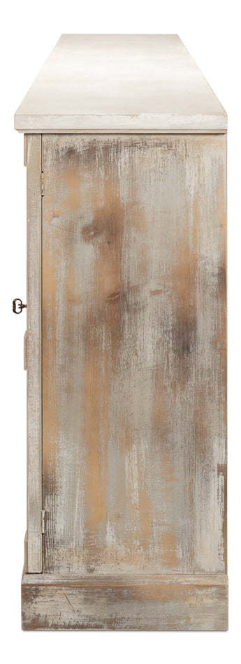 Luciana 6 Wood Door Buffet, 112", Grey Stucco - Chapin Furniture