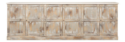 Luciana 6 Wood Door Buffet, 112", Grey Stucco - Chapin Furniture