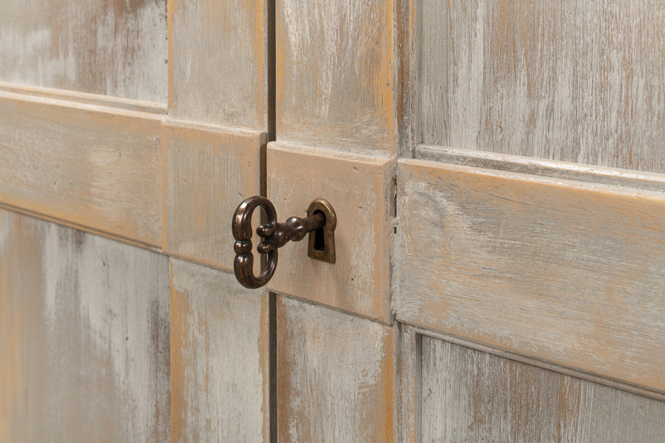 Luciana 6 Wood Door Buffet, 112", Grey Stucco - Chapin Furniture