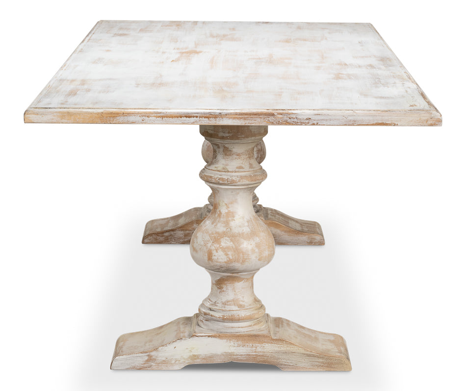 Lionisio Trestle Table- Disrupted White - Chapin Furniture