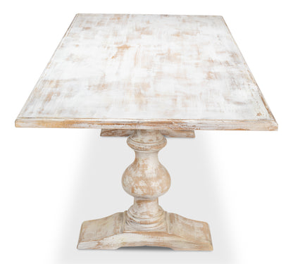 Lionisio Trestle Table- Disrupted White - Chapin Furniture