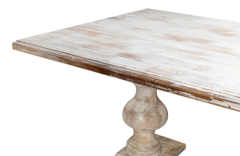 Lionisio Trestle Table- Disrupted White - Chapin Furniture