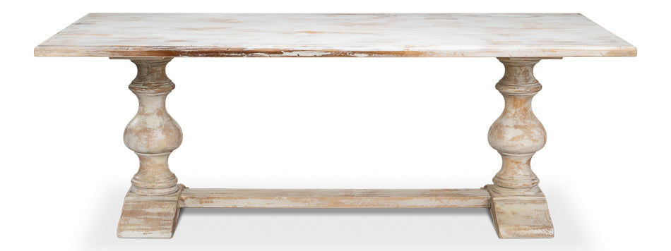 Lionisio Trestle Table- Disrupted White - Chapin Furniture