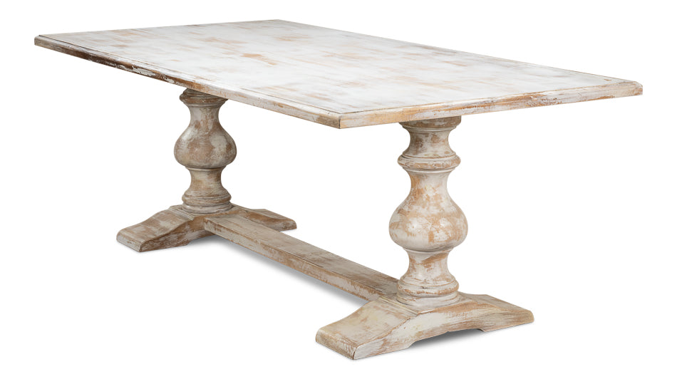 Lionisio Trestle Table- Disrupted White - Chapin Furniture