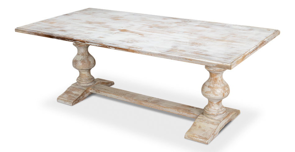 Lionisio Trestle Table- Disrupted White - Chapin Furniture