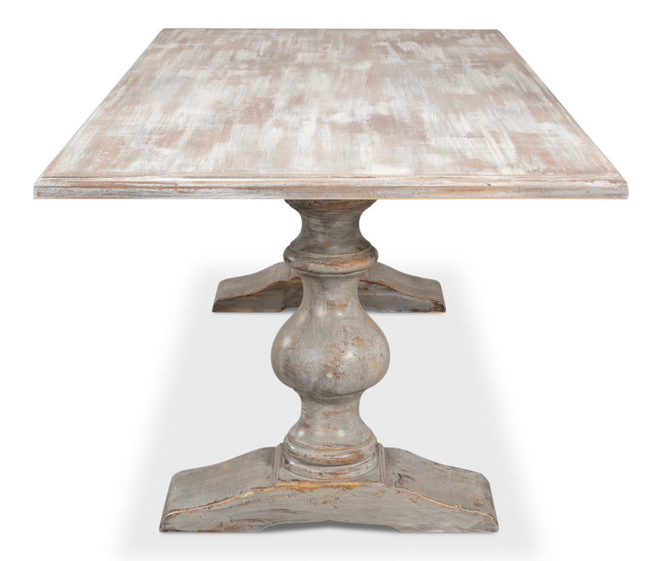 Lionisio Trestle Table- Grey Oak - Chapin Furniture