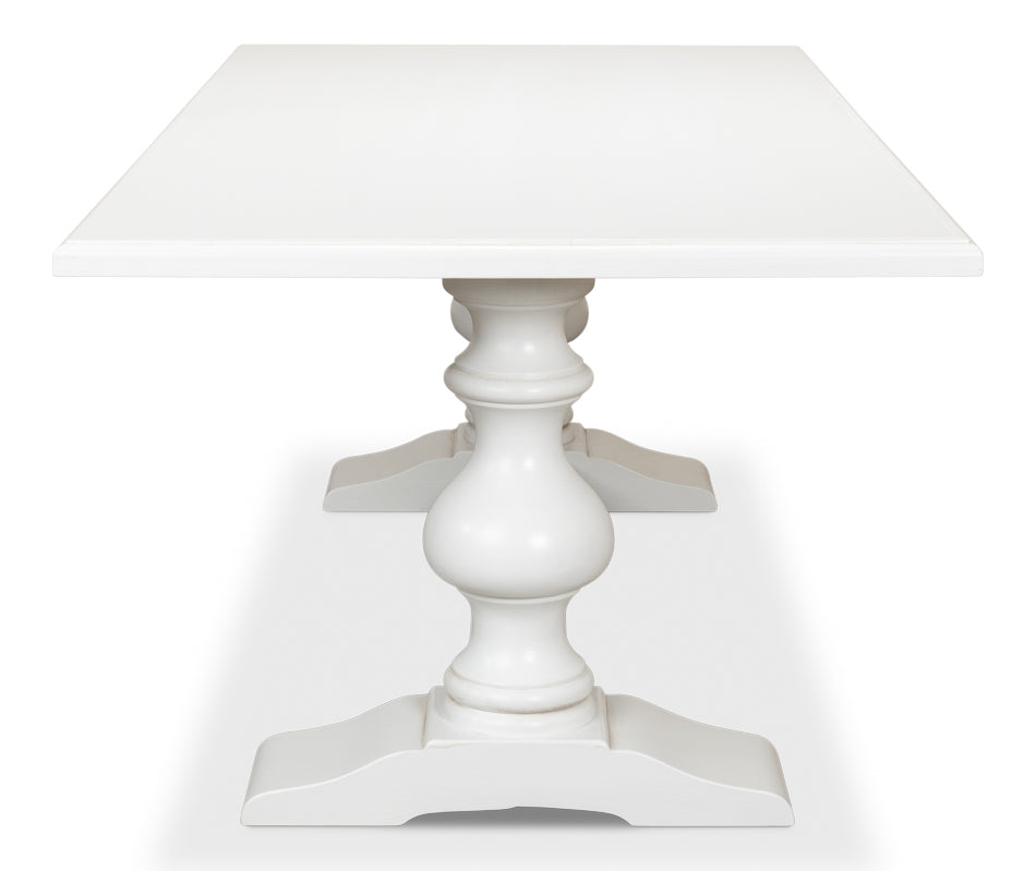 Lionisio Trestle Table- Cortina White - Chapin Furniture