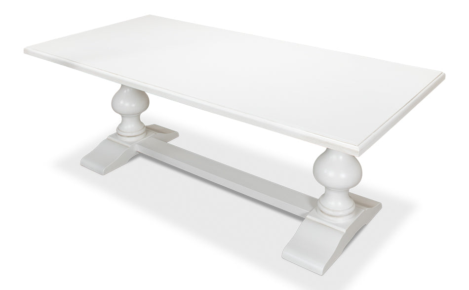 Lionisio Trestle Table- Cortina White - Chapin Furniture