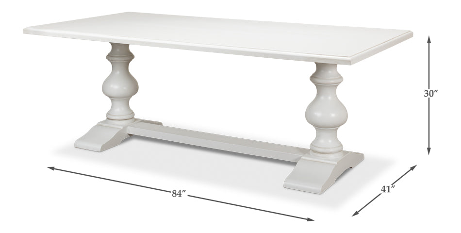 Lionisio Trestle Table- Cortina White - Chapin Furniture