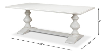 Lionisio Trestle Table- Cortina White - Chapin Furniture