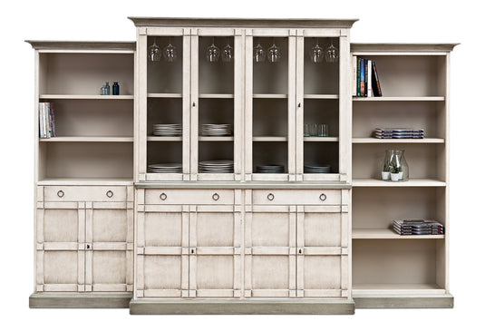 4 Piece Full Wall Unit- White & Grey - Chapin Furniture