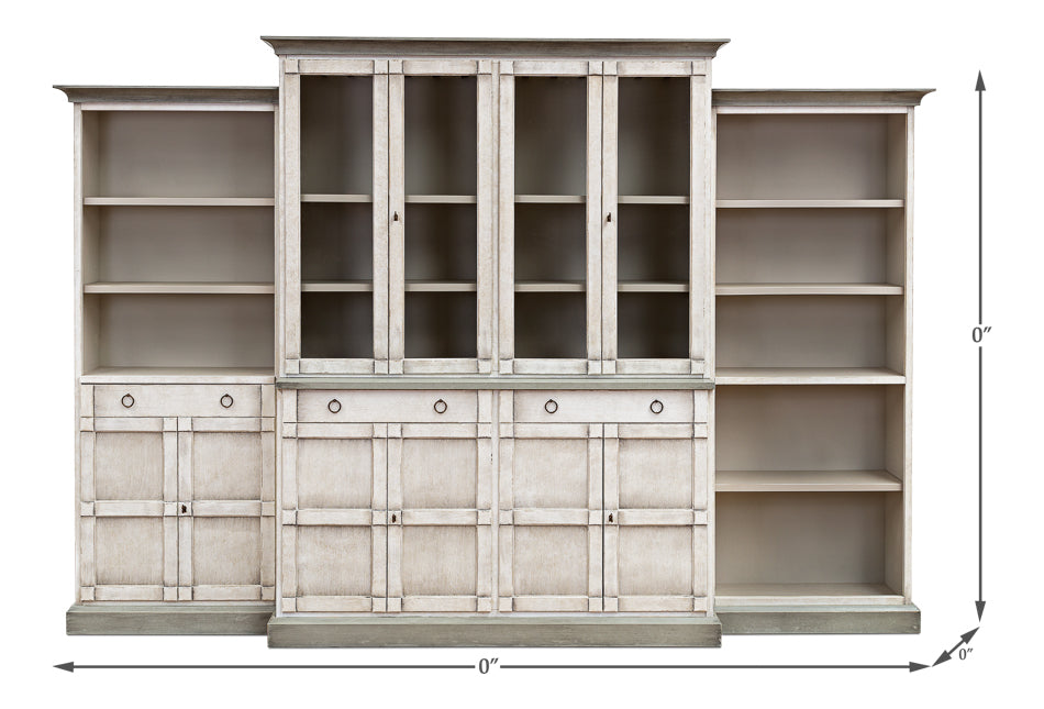 4 Piece Full Wall Unit- White & Grey - Chapin Furniture