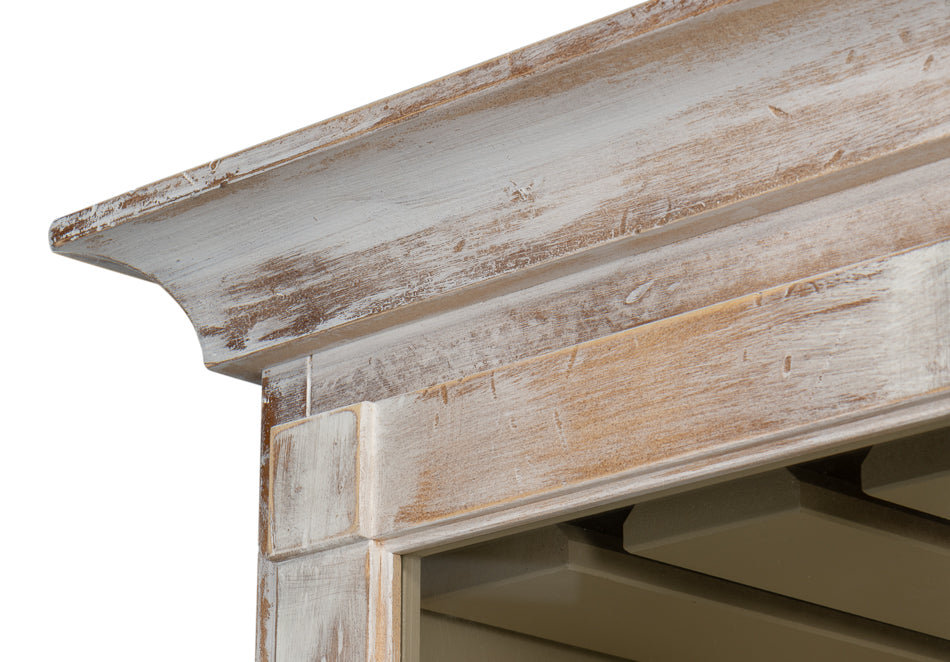 Center Media Unit & Hutch- Disrupted White - Chapin Furniture