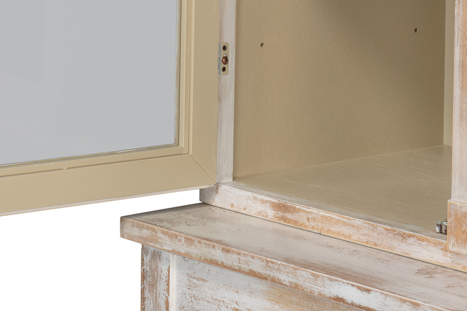 Center Media Unit & Hutch- Disrupted White - Chapin Furniture