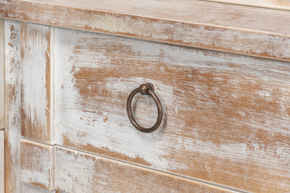 Center Media Unit & Hutch- Disrupted White - Chapin Furniture