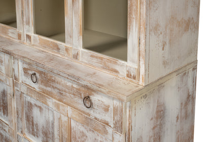 Center Media Unit & Hutch- Disrupted White - Chapin Furniture