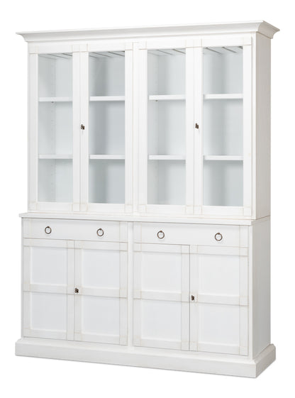 Center Media Unit & Hutch- Cortina White - Chapin Furniture