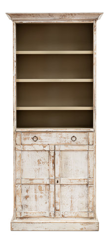 Bookcase With Doors- Disrupted White - Chapin Furniture