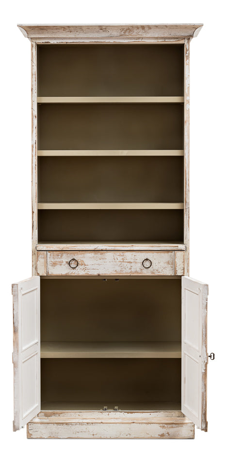 Bookcase With Doors- Disrupted White - Chapin Furniture