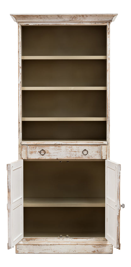 Bookcase With Doors- Disrupted White - Chapin Furniture