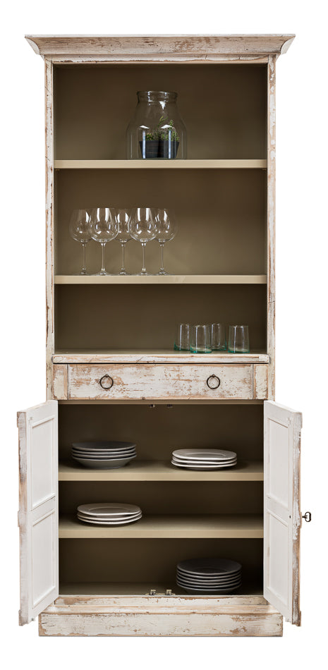 Bookcase With Doors- Disrupted White - Chapin Furniture