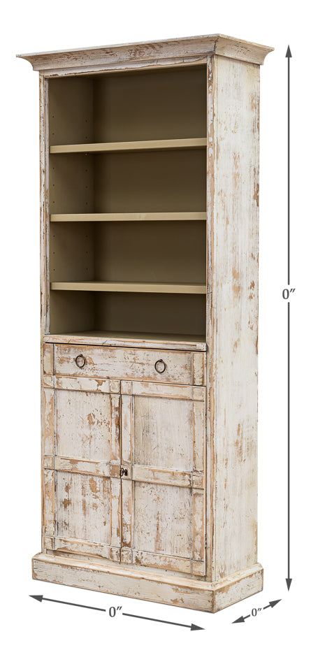 Bookcase With Doors- Disrupted White - Chapin Furniture