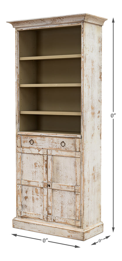 Bookcase With Doors- Disrupted White - Chapin Furniture