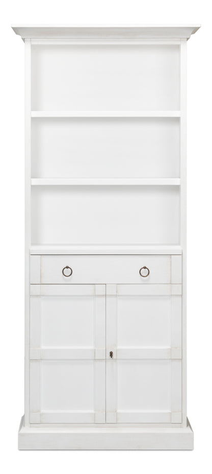 Bookcase With Doors- Cortina White - Chapin Furniture