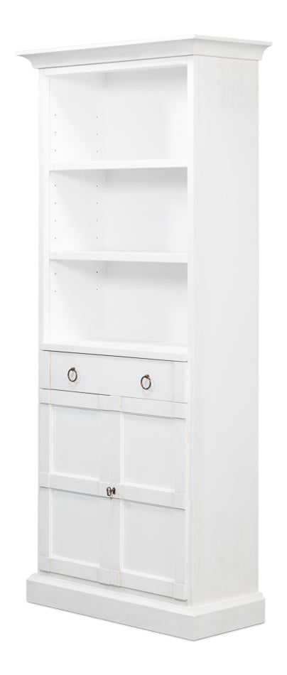 Bookcase With Doors- Cortina White - Chapin Furniture