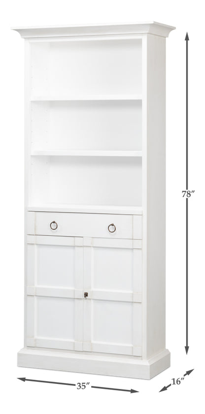 Bookcase With Doors- Cortina White - Chapin Furniture