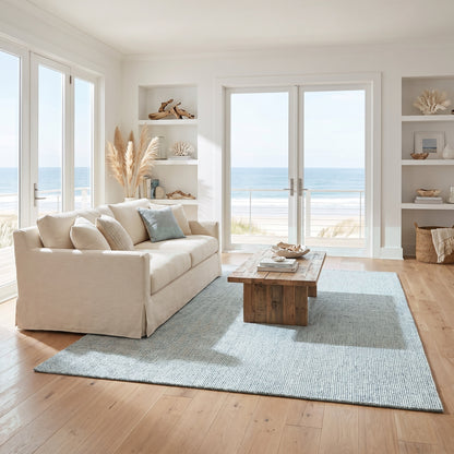 Sublime Texture Korvain SBL02 Blue/Ivory Rug - Chapin Furniture