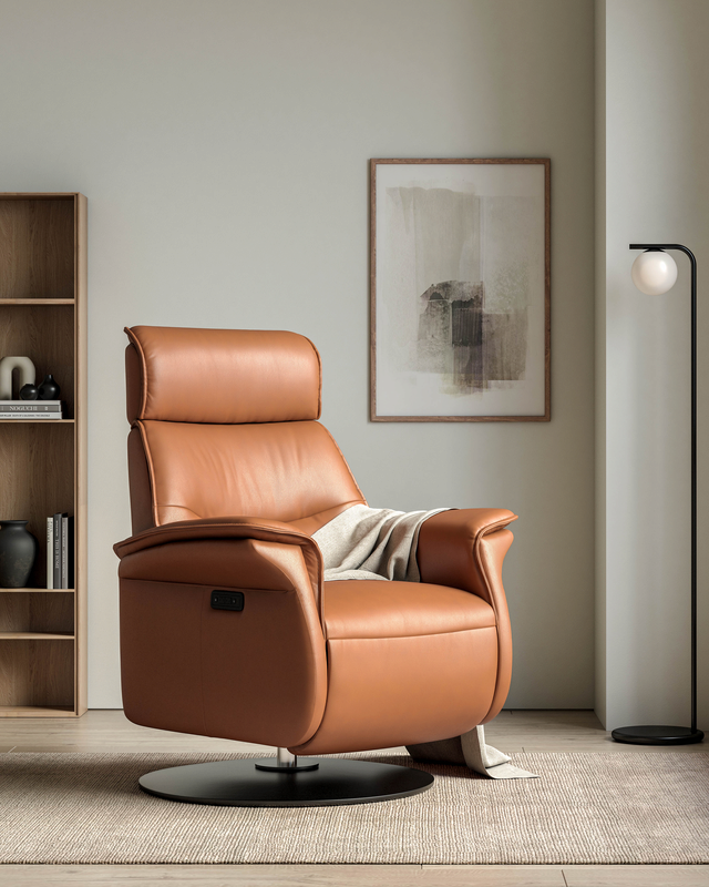 IMG Sedona NexGen Relaxer Recliner Chair with Ergo Zero Gravity- Nature Leather - Chapin Furniture