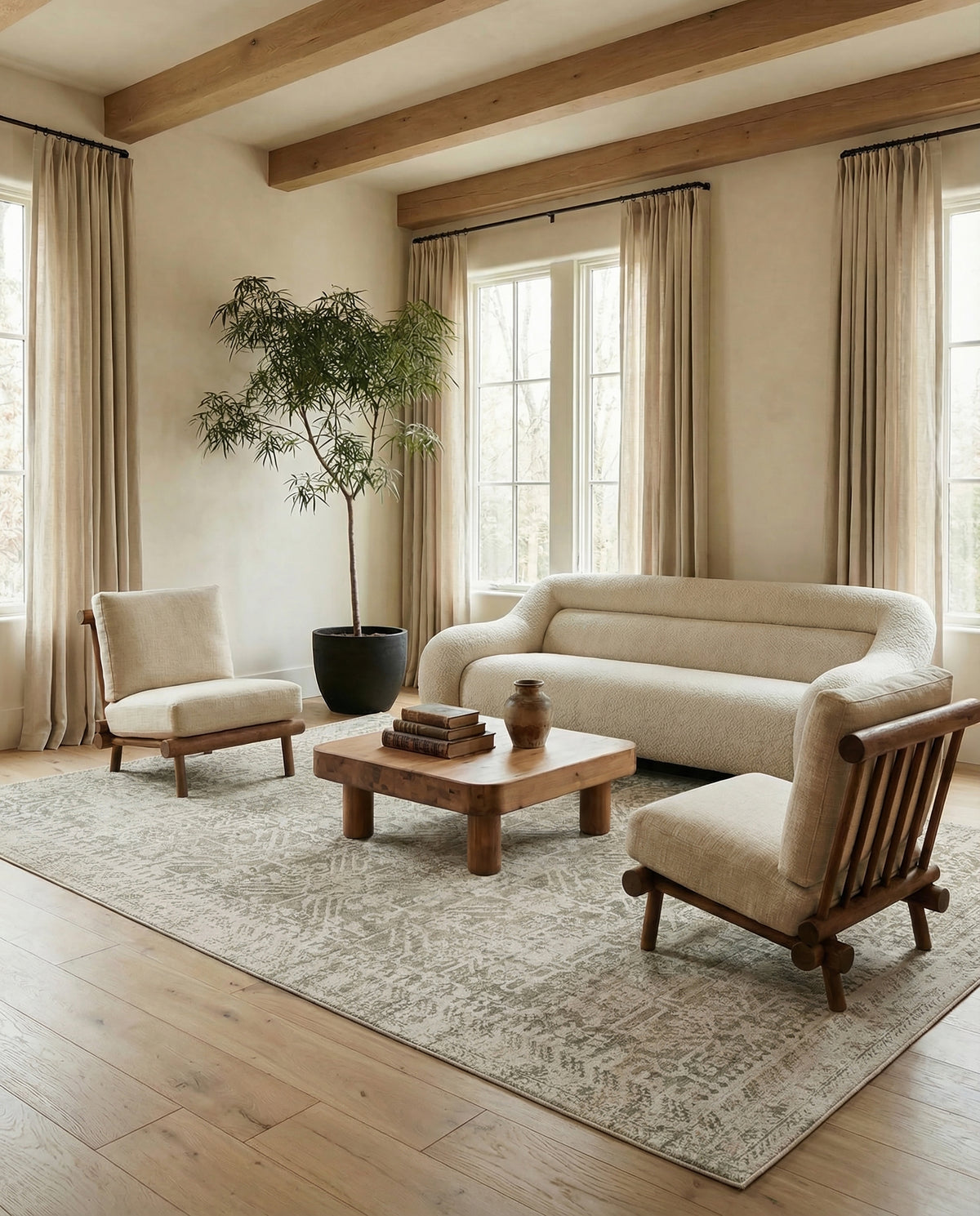 Serenita Lumina SRE07 Ivory/Green Rug - Chapin Furniture