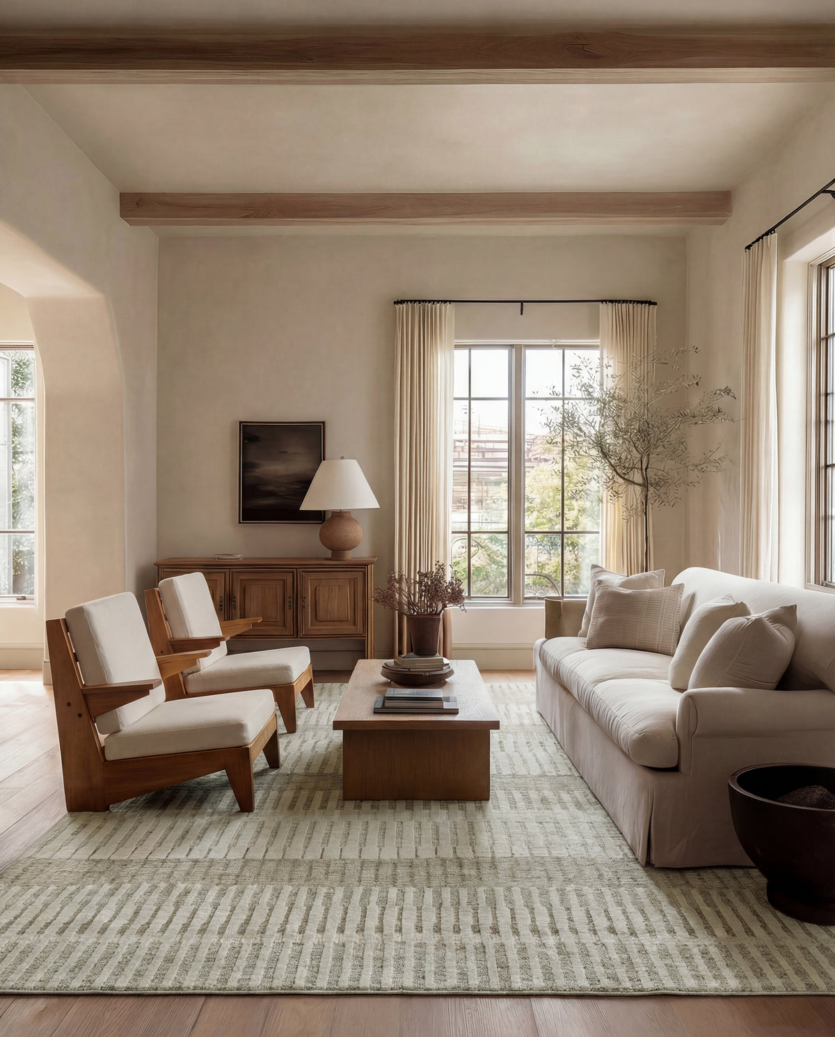 Serenita Borgia SRE09 Ivory/Green Rug - Chapin Furniture