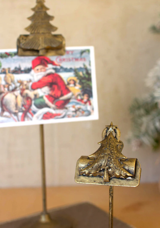 Set of 2 Christmas Tree Card Clips on Stands - Chapin Furniture